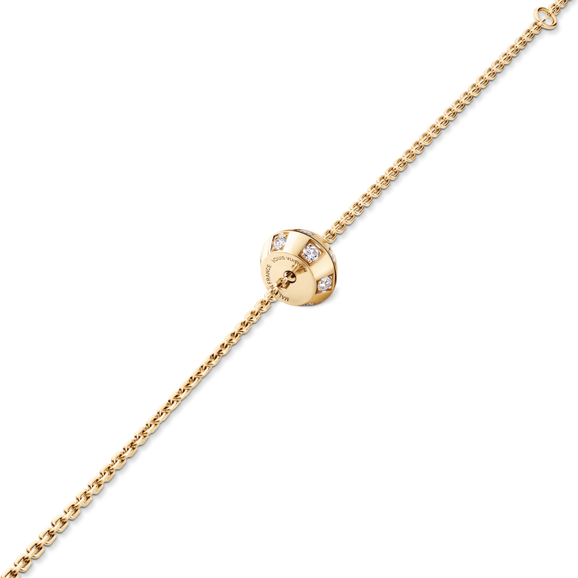 Le Damier de Louis Vuitton Chain Bracelet, Yellow Gold and